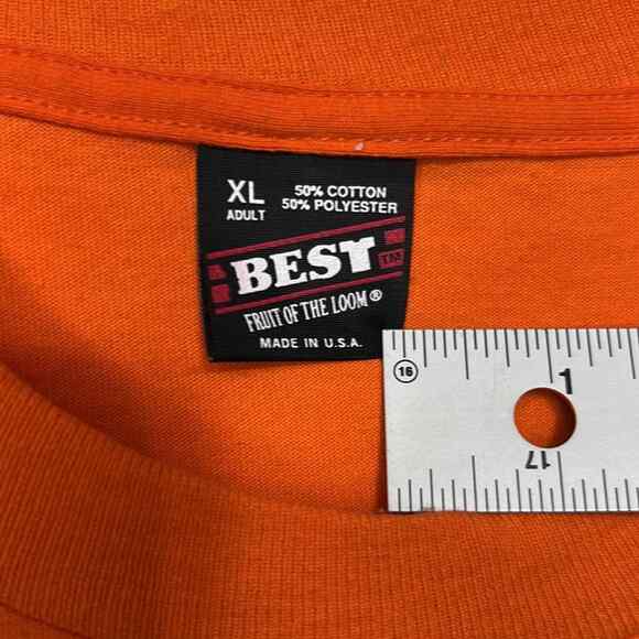 Vintage Single Stitch T-Shirt Bright Orange Elephant Logo Size XL Made in USA - Picture 5 of 7